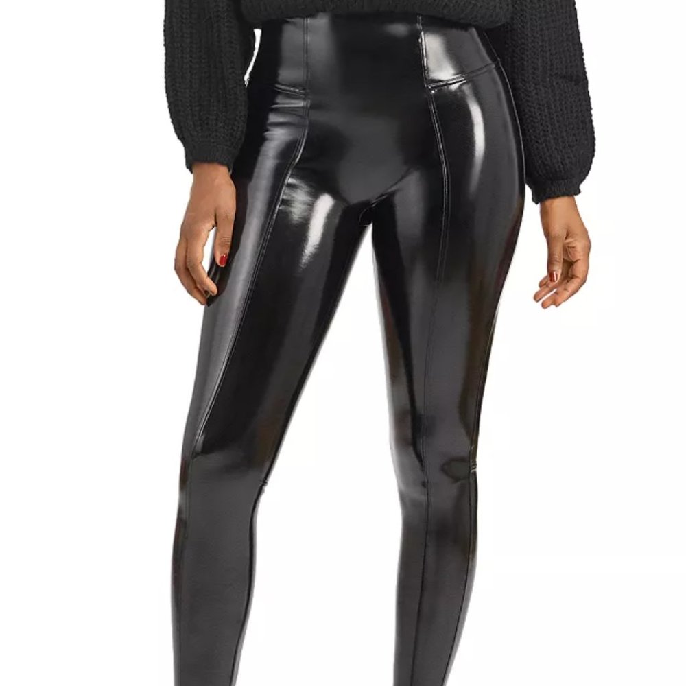 Spanx Faux Patent Leather Leggings Size Small